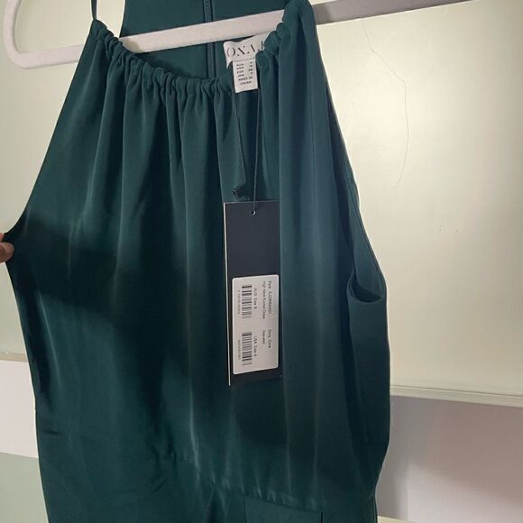 New Shona Joy High Neck Ruched Dress in Green size 4 - Picture 10 of 12